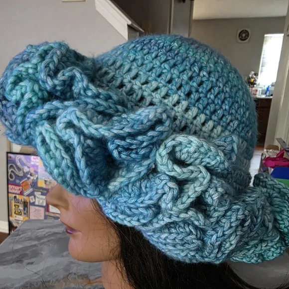 Blue Croceht Ruffle Hat - Picture 3 of 5